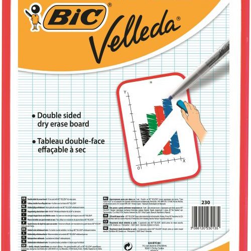 Bic Velleda Drywipe Board Red 300 x 440mm 812105 - CN230