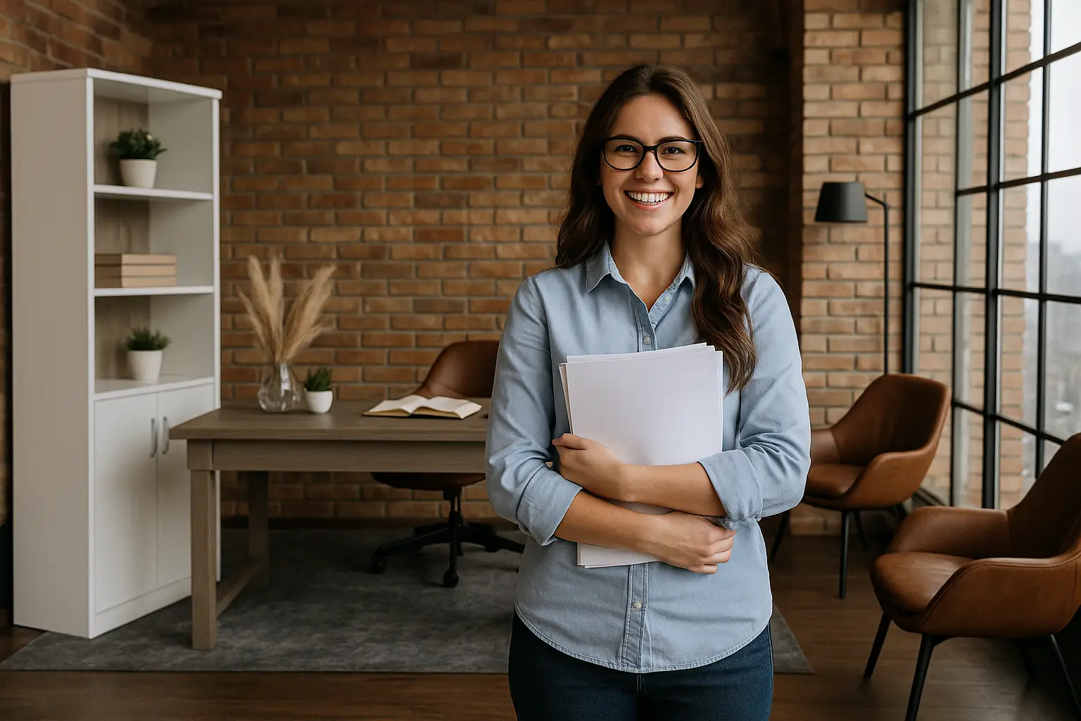 Bookcase with Storage for a Tidy Workspace 1 Bookcase with Storage for a Tidy Workspace